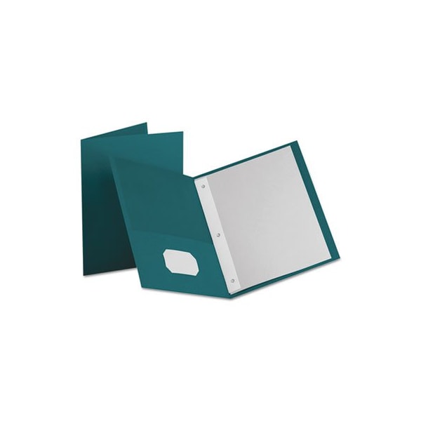 Tops Business Forms Oxford, Twin-Pocket Folders With 3 Fasteners, Letter, 1/2in Capacity, Teal, 25PK 57755 - main